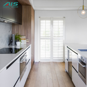 Island Modular <strong>Black</strong> Melamine Kitchen <strong>Cabinets</strong> Modern Picture Australia Standard Luxury Cheap China Furniture Design Sets Sample - Product Image 4