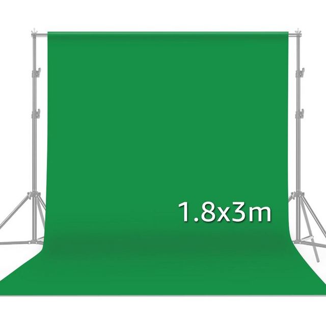 Professional 1.8x3m 6x9.8ft Green Screen Backdrop Washable Durable Polyester-Cotton Fabric for Studio Photography