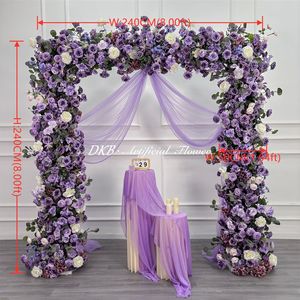 Arco de flores cuadrado personalizable en color neutro, decoración de arco de flores para boda, telón de fondo de flores de seda artificiales para arreglos de boda - Product Image 2
