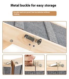 Faltbare, verstellbare, stabile Holz-Hunderampe, tragbare, robuste Hundeleiter, Gelenkunterstützung, Knochengesundheit, rutschfeste Oberfläche, hohe Haustiertreppe - Product Image 3