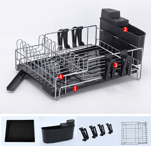 Étagère simple à un niveau pour armoire de cuisine, accessoires multifonctionnels, égouttoir combiné, porte-couverts de cuisine - Product Image 3