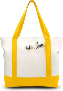Custom Logo <b>Plain</b> <b>Large</b> Size Printed Eco Friendly Recycled Reusable Sublimation Beach Shopping Tote Bag Cotton <b>Canvas</b> Beach Bag - Product Image 4