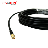 Cable Coaxial RP SMA Macho a RP SMA Hembra con Conector de Panel LMR200 para Antena WiFi, Router, Extensión Inalámbrica