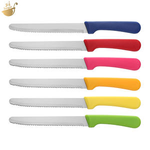 Cuchillo para pan de acero inoxidable con mango circular colgante, cuchillo dentado para tostadas, cuchillo para carne y pastel con mango de PP - Product Image 1