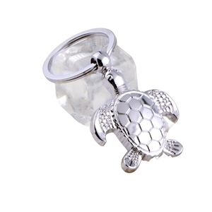 2025 personalización fábrica al por mayor nuevo producto accesorios de Metal colgante regalo forma de tortuga llavero de Metal plateado - Product Image 1