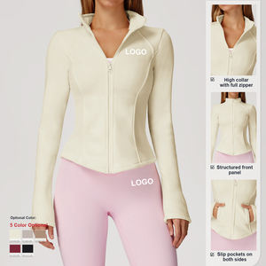 <span class=keywords><strong>Veste</strong></span> de sport en polaire à col montant à séchage rapide personnalisée, <span class=keywords><strong>veste</strong></span> longue à manches longues pour femmes, polaire épaisse et chaude, ensemble de <span class=keywords><strong>veste</strong></span> de yoga - Product Image 3