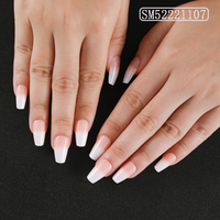 Faux ongles en ABS pré-conçus, couleur pleine, à presser, design d'ongles