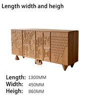 Buffet d'appoint personnalisable pour salon, meuble TV moderne en bois massif, armoire de rangement de luxe rétro sculptée