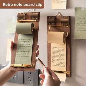 Bloc <span class=keywords><strong>de</strong></span> Notas Vintage con Soporte <span class=keywords><strong>de</strong></span> Madera, Papel en Rollo, No Adhesivo, Elegante, para Notas, <span class=keywords><strong>Mensajes</strong></span>, para el Hogar/Oficina - Product Image 4