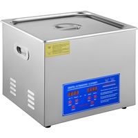 Nettoyeur à ultrasons VEVOR 15L en acier inoxydable avec chauffage numérique et minuterie pour usage commercial, personnel et domestique