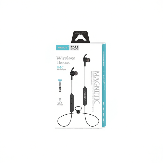 Ansty Wireless Headset K-001 for V5.0 Magnetic Sports Earphones with Environmental Noise Cancellation (ENC) Button Control