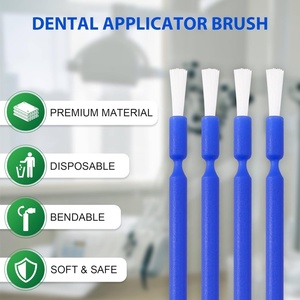 100pcs/<b>Box</b> Dental Disposable Micro Applicator Brushes Long Head Bendable Neck Sticks Brushes for <b>Makeup</b> Dentistry Care Cleaning - Product Image 2