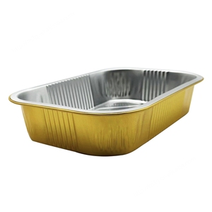 ถาดอลูมิเนียมฟอยล์สีทองพร้อมฝาปิดถาดฟอยล์อลูมิเนียมฟอยล์สีทองสำหรับบรรจุภัณฑ์ RE3G - Product Image 2