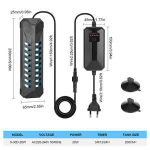 Lampada Germicida UV a Doppio Tubo in <span class=keywords><strong>Vetro</strong></span> per <span class=keywords><strong>Acquario</strong></span> con Funzione Timer e Sterilizzazione Alghe - Product Image 6