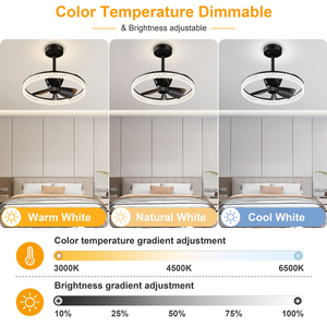 19.7'' <b>Crystal</b> style <b>Ceiling</b> Fan <b>Light</b> Downrod <b>Ceiling</b> Fan APP Remote Control Dimmable Color Temperature Adjustable <b>Ceiling</b> Fan - Product Image 2