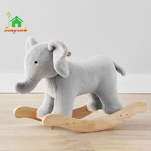 Elefante mecedora de equitación de madera Animal Elefante de equitación mecedora a buen precio para niños Juguete de balancín para niños pequeños - Product Image 6
