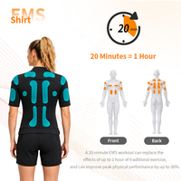 Chemise d'entraînement EMS sans fil intelligente avec 18 électrodes sèches et contrôle par application Bluetooth