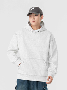 Sudadera con Capucha Estilo Americano, Antiarrugas, Manga Raglán, con Bolsillo, para Hombre, Otoño Invierno, Marca de Moda, Alta Gama, Holgada, Lisa - Product Image 2