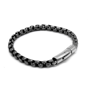 yunnique Stylish Motorcycle <b>Chain</b> Bracelet 6.0mm Retro Black <b>Titanium</b> Steel Unisex Jewelry Gift - Product Image 5