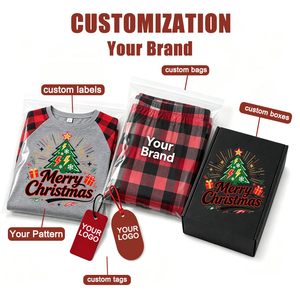 PASUXI Familien-Partnerlook-Outfits: Weihnachtliche Pyjamas für Damen im Set - Product Image 4