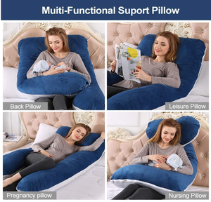 Oreiller <span class=keywords><strong>de</strong></span> maternité complet en forme <span class=keywords><strong>de</strong></span> U, pour femmes enceintes, avec housse lavable, Premium - Product Image 5