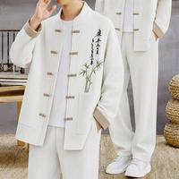 Neuer Chinesischer Stil Herren Chinesische Kleidung Jacke Ethnische Hanfu-Jacke Zweiteiliges Set 2026