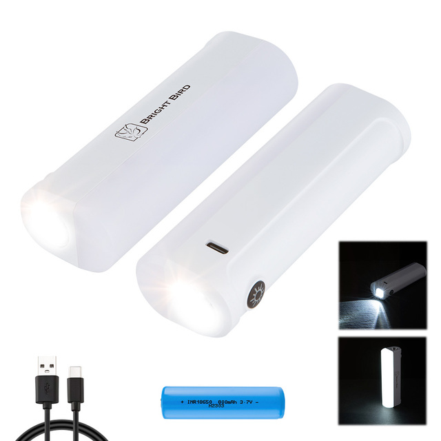 Bright Bird Portable Mini LED Flashlight Multifunctional Strong Torch with Night Light Rechargeable ABS LAMP Body