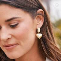 Gemnel 2026 Joyería y Accesorios para Mujer, Chapado en Oro de 14K, Joyería Impermeable, Aretes de Aro Gruesos de Lujo con Dije de Corazón