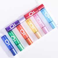 Flacon vide pour huiles essentielles et parfums, 10 ml, en verre dépoli transparent, ambré ou bleu, avec bille roll-on en métal, pour crème visage