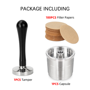 1Pod 1Tamper Set <span class=keywords><strong>Capsule</strong></span> de Café Réutilisable avec Couvercle Compatible avec la Machine à Café <span class=keywords><strong>ILLY</strong></span> X1 X9 X7.1 Y5 Y3 Y1.1 Y3.2 Y9 - Product Image 2