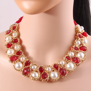Collar de Perlas Trenzadas con Piedras Preciosas, Diseño Nuevo <span class=keywords><strong>2026</strong></span>, para Mujer, Joyería Elegante para Fiestas, Bodas y Ocasiones Formales - Product Image 4
