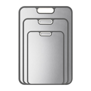 Pure Titanium Cutting Board Set 3 Pieces Rectangle Stainless Steel Double Sided Chopping Blocks - Product Image 1