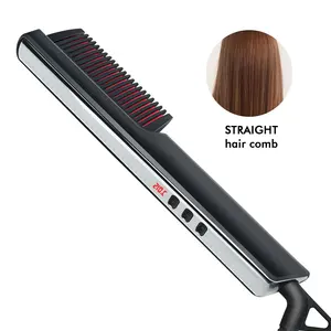 Aluminum Hair Straightener Ionic Hair Straightening Brush Electric Hair Comb Easy Styling Tools