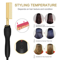 Peigne Chauffant à Haute Température 2025 pour Perruques, Cheveux Crépus et Barbes, Peigne Lissant pour Femmes, Accessoire de Coiffure
