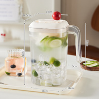 Carafe filtrante en plastique grande capacité pour eau froide, réfrigérateur domestique, récipient réfrigéré spécifique à l'été, ensemble de carafe à jus