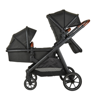 Poussette double tandem pliable 3 en 1 pour jumeaux, avec nacelle et landau, pour nouveau-né, bébé et tout-petit