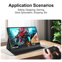 Monitor Portátil para PC de 15.6'', Panel IPS, 1 Cable para 2 Pantallas, Soporte Retráctil Plegable, Fácil de Transportar, Gran Venta