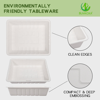 SUMKOKA 500ml – Plateau jetable biodégradable pour emballage alimentaire, idéal pour la cuisine, la maison et les plats à emporter – Prix compétitif direct usine