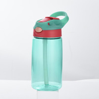 Bouteille d'eau pour enfants avec image, sans BPA, en plastique, pour boire directement, compatible avec l'eau bouillante, capacité 401-500 ml, design mignon