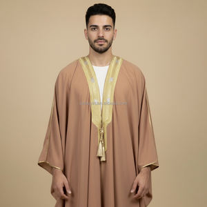 ثوب الدفة الإسلامي الجديد للبيع بالجملة، قفطان وجبة عربية للرجال بمقاسات كبيرة، قماش لين ومناسب للشتاء - Product Image 2