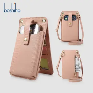 Boshiho Mobile Phone Bags For Women Leather Crossbody Bag With Card Holder Necklace Phone Purse Crossbody Phone Bag