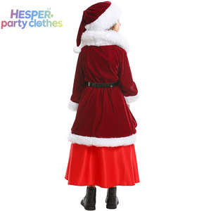 HESPER Factory-Style Stage <b>Costume</b> Red Long-SleevedSexy Girl Santa Claus Role-Playing Christmas Dress With Hat - Product Image 2