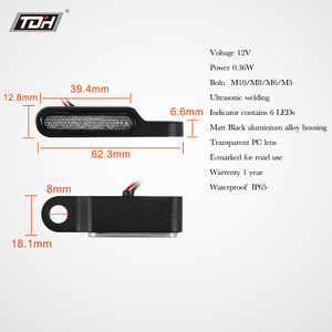 Feux de <span class=keywords><strong>moto</strong></span> mini feu de conduite adapté pour M8 boulon lumineux <span class=keywords><strong>clignotant</strong></span> étanche E8 homologation 6LED - Product Image 3