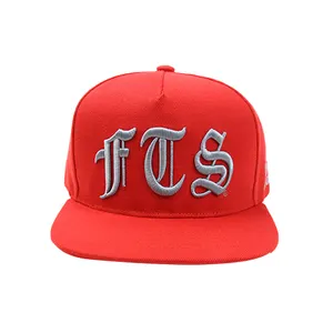 Nakış pamuk düz ağızlı yetişkinler düz erkek Hip Hop şapkalar 5 paneli Snapback kapaklar özelleştirmek logolu özel logo ile