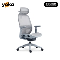 Nouvelle chaise de bureau élégante en maille multicolore, chaise d'étude ergonomique avec appui-tête et soutien lombaire réglables, 360° °   Swivel