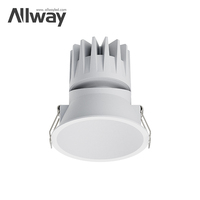ALLWAY - Foco LED Empotrable Redondo Ultrafino de Aluminio de 12 W y 15 W, Estilo Europeo Moderno, Impermeable IP54