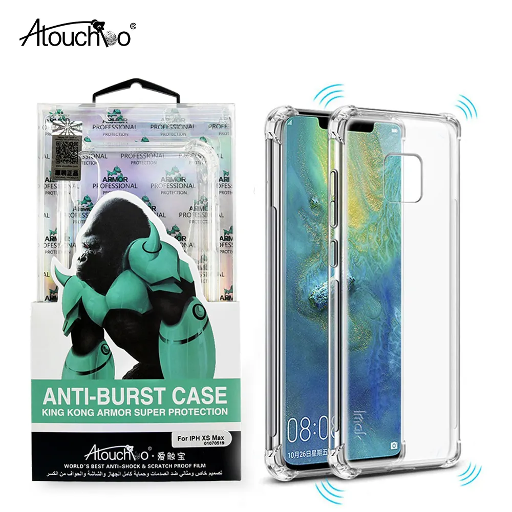 Atouchbo Eco-friendly Transparent PC TPU Armor Anti Shockproof Case Mobile Phone Back Cover for Huawei Mate 20 X 30 Pro