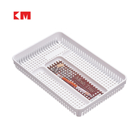Plateau de rangement de bureau en maille plastique KMPlastic, organisateur de bureau multi-compartiments pour fournitures de bureau et vaisselle
