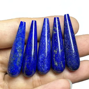 Giọt Nước Mắt hạt màu xanh Lapis Lazuli Đá 10x40mm 10x25mm giọt với lỗ tự nhiên Lapis Lazuli
