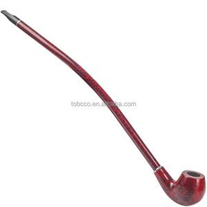 Pipa per Fumo di Alta Qualità in Legno Massello Rosso Vintage, Extra Lunga 41cm, Tipo Churchwarden, Accessori per Fumatori - Product Image 2